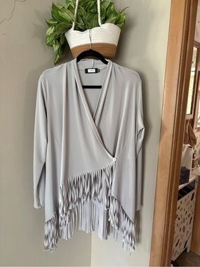 Sympli Light Taupe Open Front Cardigan